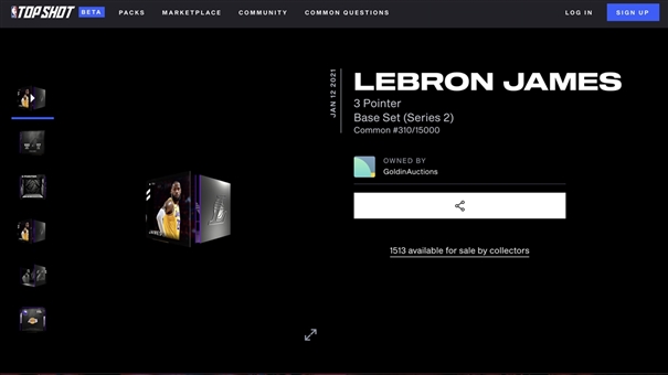 2020-21 NBA Top Shot (Series 2) LeBron James 3 Pointer (#310/15000)
